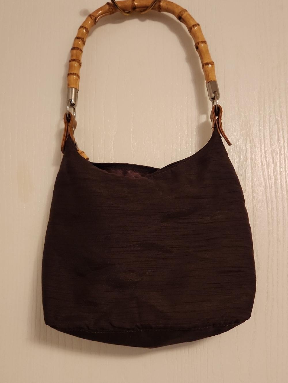 Avon Brown Shoulder Bag with Bamboo-Style Handle